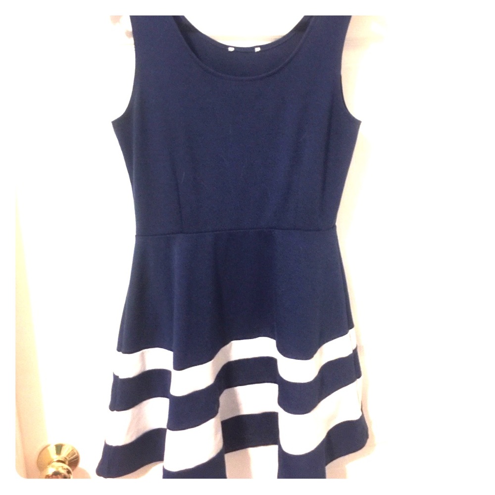 Navy blue skater dress
